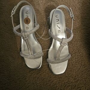 Unisa Silver - rhinestone-strap sandals